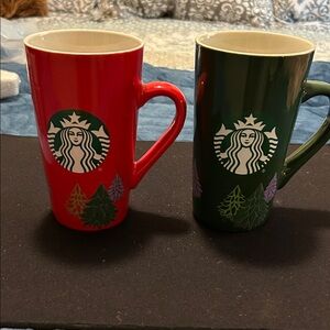Starbucks Festive Mug Duo - Red and Green